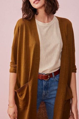 Gilet long en lin Banette - Vert