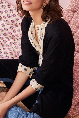 Gilet long en lin - Noir