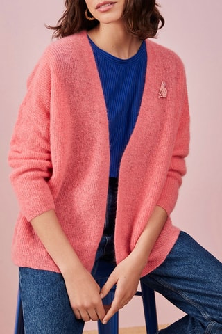 Gilet en mohair et alpaga Litchi - Rose