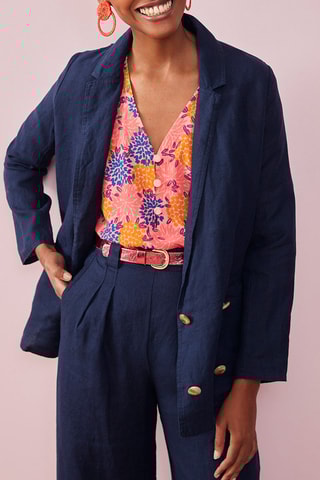 Veste en lin - Bleu marine