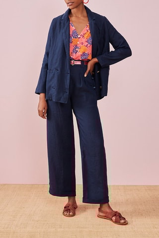 Veste en lin - Bleu marine