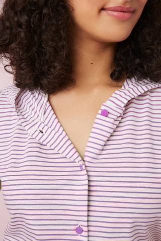 Top sans manches à capuche - Blanc et violet