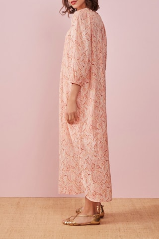 Robe droite Patio - Nude et blanc