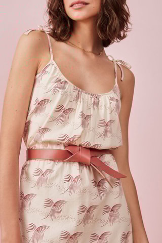 Robe longue Brise - Ecru et bordeaux