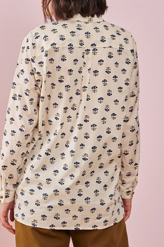 Chemisier Bleuet - Ecru et bleu marine