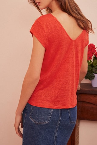 T-shirt en lin Gomiza - Corail