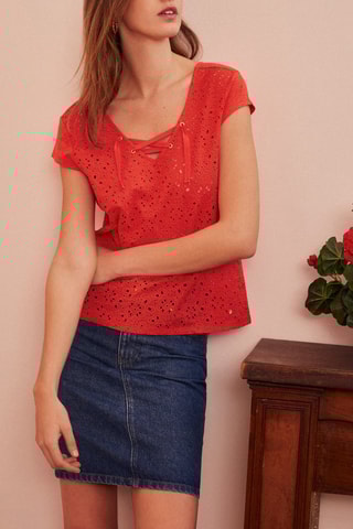 T-shirt en lin Gomiza - Corail