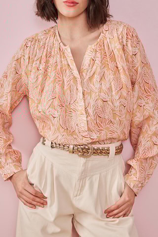 Blouse - Orange et blanc