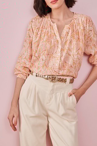 Blouse - Orange et blanc