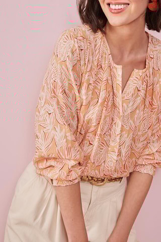 Blouse - Orange et blanc