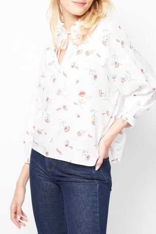Blouse Abbie - Blanc et vieux rose
