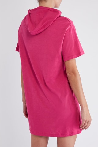 Robe sweat à capuche - Rose