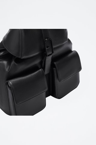 Sac à dos en cuir Flow - Noir