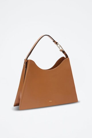 Sac porté épaule en cuir Furla Nuvola - Marron