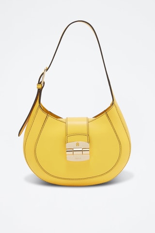 Sac porté épaule en cuir Furla Club 2 - Jaune