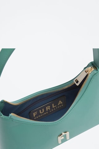 Sac porté épaule en cuir Diamante Mini - Turquoise