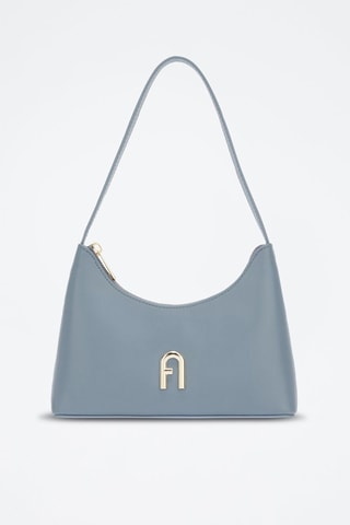Sac porté épaule en cuir Diamante Mini - Bleu