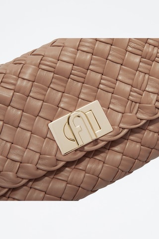 Sac bandoulière en cuir de mouton Furla Gerla - Marron