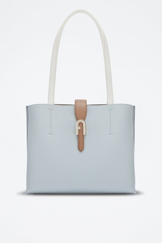 Sac porté épaule en cuir de veau - Ciel