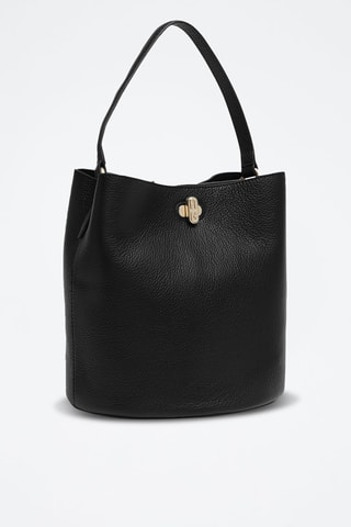 Sac seau en cuir de veau - Noir