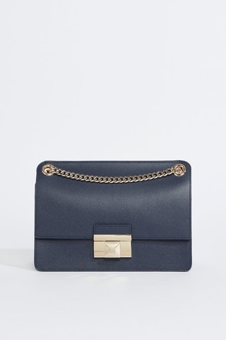 Sac bandoulière en cuir de veau - Bleu marine