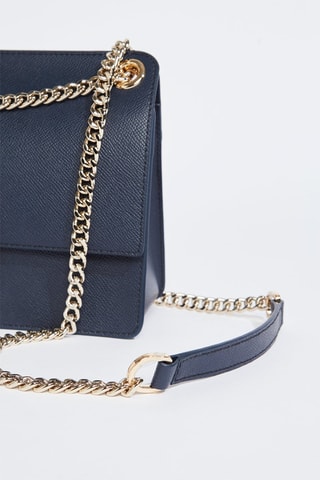 Sac bandoulière en cuir de veau - Bleu marine