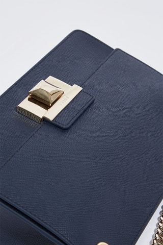 Sac bandoulière en cuir de veau - Bleu marine