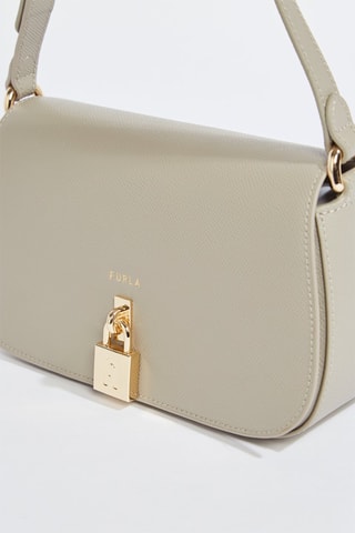 Sac porté épaule en cuir de veau - Gris clair