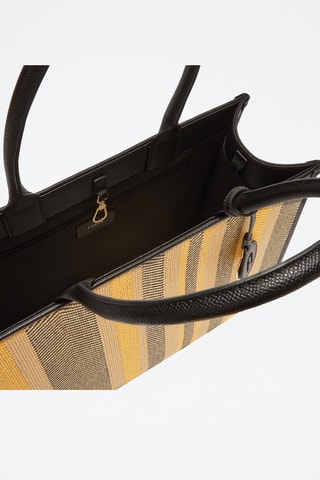 Cabas en cuir de veau de veau - Jaune et noir