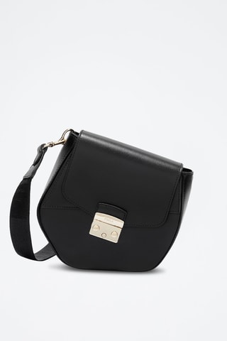 Sac bandoulière en cuir de veau - Noir