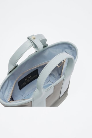 Sac à main en cuir - Gris clair et ciel