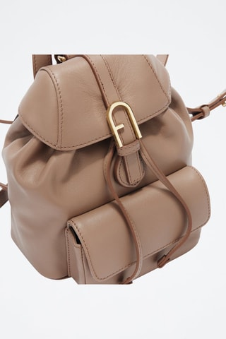 Sac à dos en cuir de veau - Marron clair