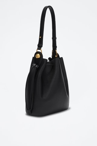 Sac seau en cuir de veau - Noir