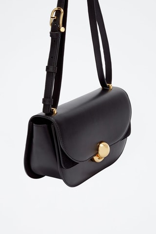 Sac bandoulière en cuir - Noir