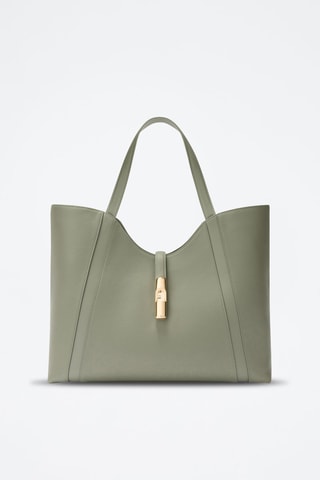 Cabas en cuir de veau - Vert d’eau