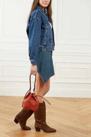 Sac seau en cuir de veau - Rouge