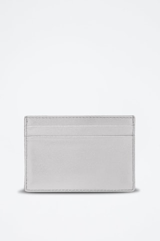 Porte-cartes en cuir de veau - Argenté