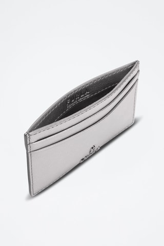 Porte-cartes en cuir de veau - Argenté