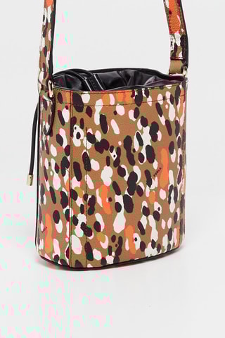 Sac seau en cuir Set Camel et noir