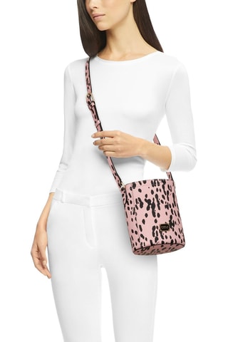 Sac seau cuir Set Rose et noir