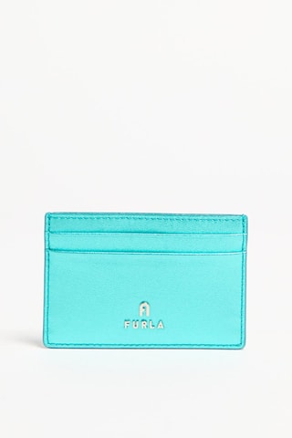 Porte-cartes en cuir Camelia - Turquoise