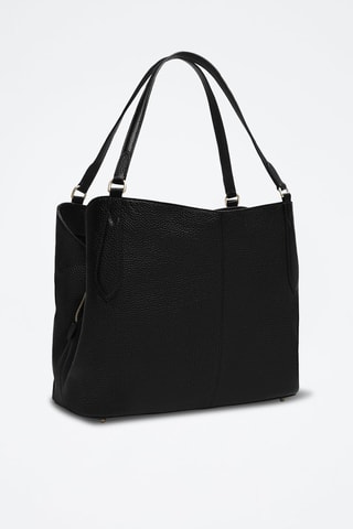 Sac porté épaule en cuir de veau M Dafne - Noir