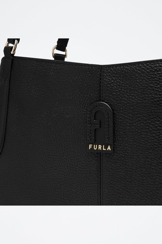 Sac porté épaule en cuir de veau M Dafne - Noir