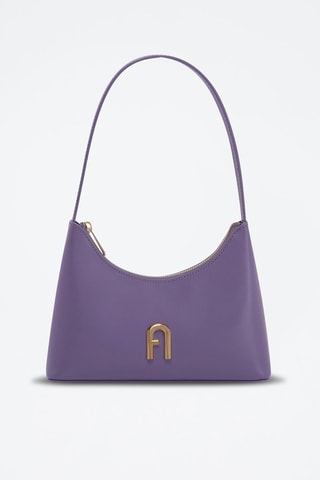 Sac porté épaule en cuir de veau Diamante - Violet