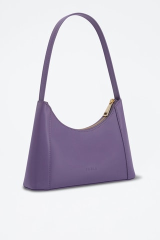 Sac porté épaule en cuir de veau Diamante - Violet
