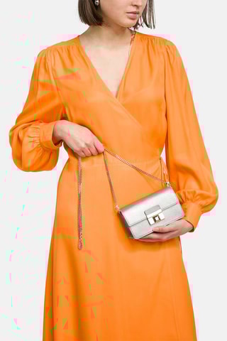 Sac bandoulière en cuir de veau Venere - Argenté