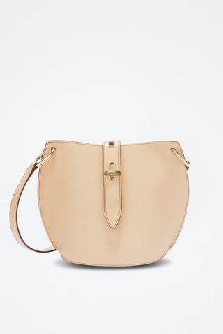 Sac bandoulière en cuir Unica Mini - Beige
