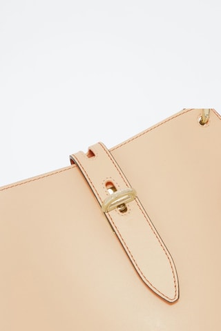 Sac bandoulière en cuir Unica Mini - Beige