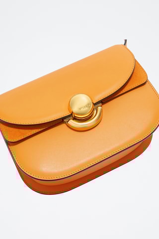 Sac bandoulière en cuir Sfera Mini - Orange