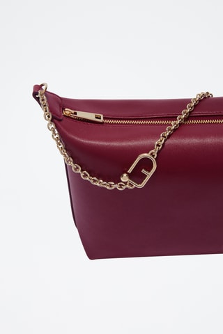 Sac bandoulière en cuir Nuvola Mini - Bordeaux